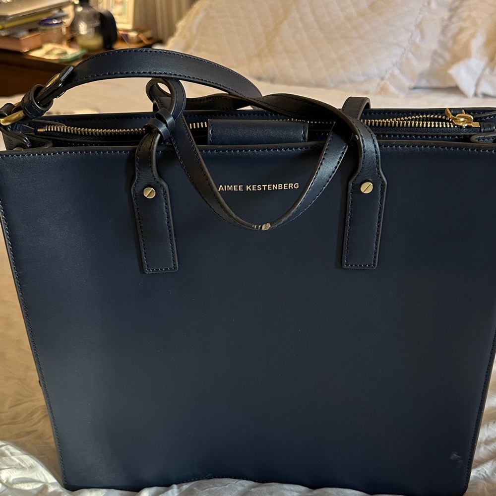 Aimee Kestenberg Midnight Blue Handbag with Gold Details